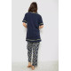 Пижама женская с принтом, цвет синий, 243R1600-022.
