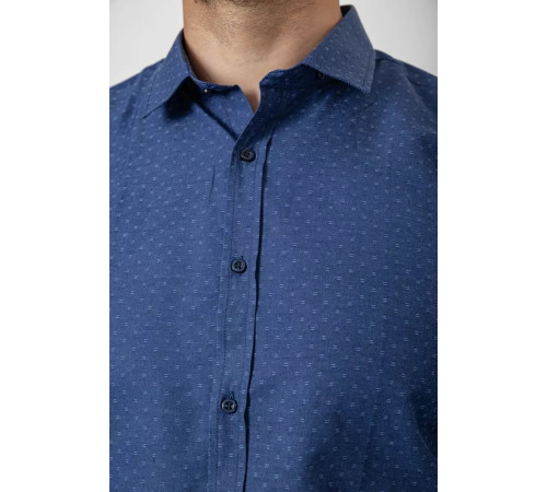 Мужская рубашка однотонная, цвет синий, 214R817