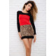 Міні-сукня з принтом, колір Чорно-червоний, 167R177-1