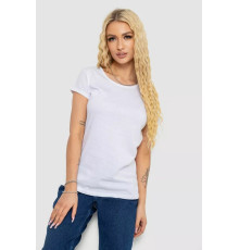 Женская футболка однотонная, цвет белый, 244R2206
