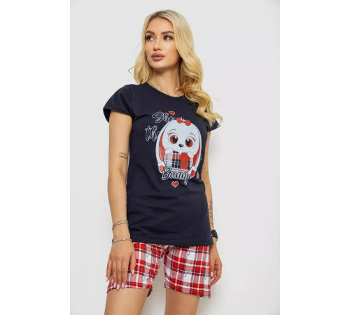 Женская пижама с принтом, цвет синий, 243R3247
