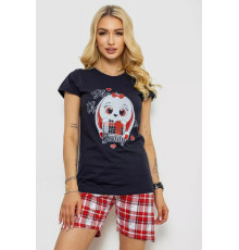 Женская пижама с принтом, цвет синий, 243R3247