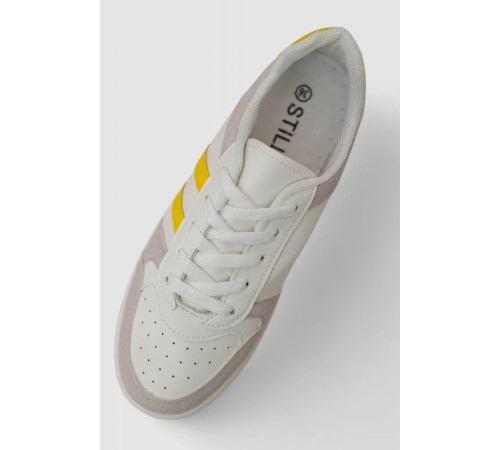 Кеды женские, цвет бело-желтый, 248R147