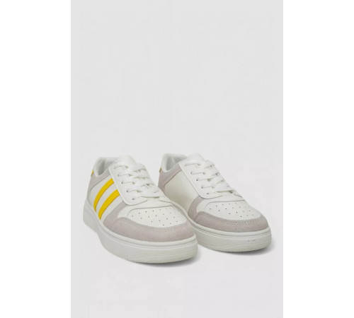 Кеды женские, цвет бело-желтый, 248R147