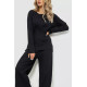 Костюм жіночий в рубчик повсякденний, колір чорний, 238R57415