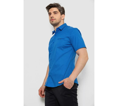 Сорочка чоловіча з принтом, колір електрик, 214R7130-2