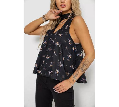 Блуза, колір чорний, 244R309-1