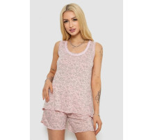Піжама жіноча з принтом, колір персиковий, 243R5713