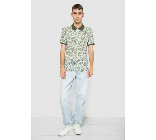 Поло мужское котоновое, цвет молочно-зеленый, 247R304