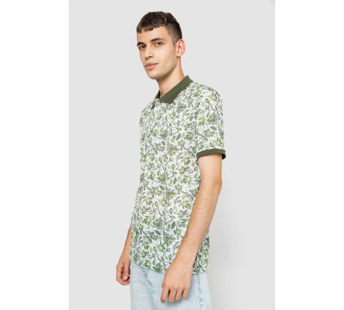 Поло мужское котоновое, цвет молочно-зеленый, 247R304