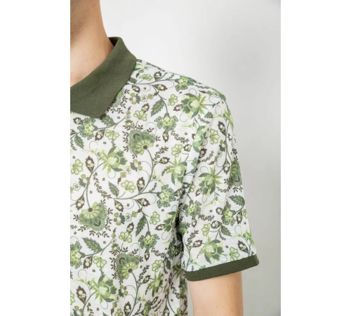 Поло мужское котоновое, цвет молочно-зеленый, 247R304