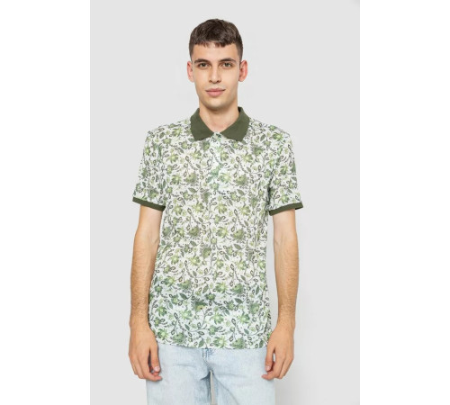 Поло мужское котоновое, цвет молочно-зеленый, 247R304