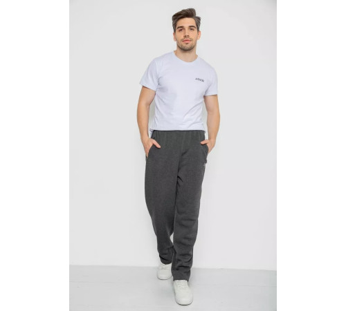 Спортивні штани чоловічі на флісі, колір темно-сірий, 244R4869