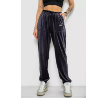 Спортивні штани жіночі велюрові, колір темно-сірий, 238R58647-2