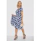 Сарафан в горох, цвет бело-синий, 241R165.