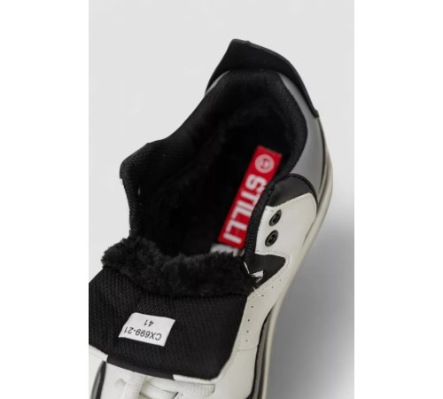 Кросівки чоловічі зимові на хутрі, колір біло-чорний, 248RCX699