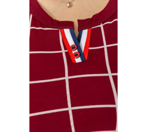 Платье в клетку повседневное, цвет бордовый, 231R6234