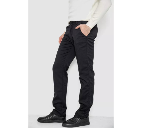Штани чоловічі класичні на флісі, колір чорний, 244RFH312