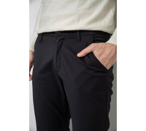 Штани чоловічі класичні на флісі, колір чорний, 244RFH312