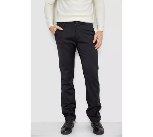 Штани чоловічі класичні на флісі, колір чорний, 244RFH312