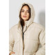 Куртка жіноча демісезонна з поясом, колір світло-бежевий, 207R005