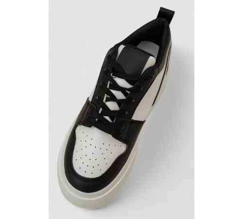 Кросівки жіночі демісезонні на платформі, колір чорно-білий, 243R2024-7