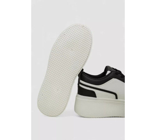 Кросівки жіночі демісезонні на платформі, колір чорно-білий, 243R2024-7