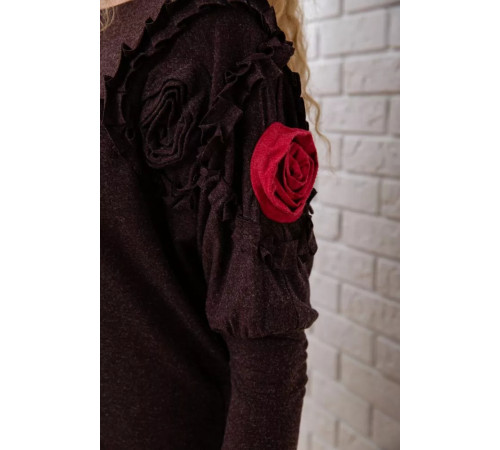 Шерстяное приталенное платье, коричневого цвета, 167R147-1.