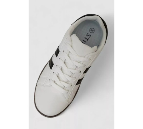 Кросівки жіночі шкіра, колір біло-чорний, 248RL2420-7