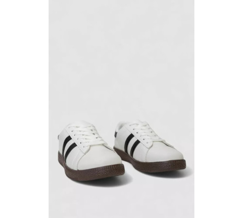 Кросівки жіночі шкіра, колір біло-чорний, 248RL2420-7