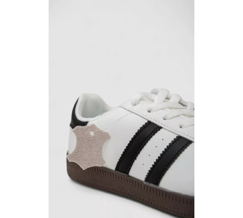 Кросівки жіночі шкіра, колір біло-чорний, 248RL2420-7