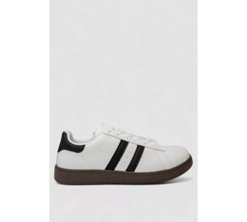 Кросівки жіночі шкіра, колір біло-чорний, 248RL2420-7