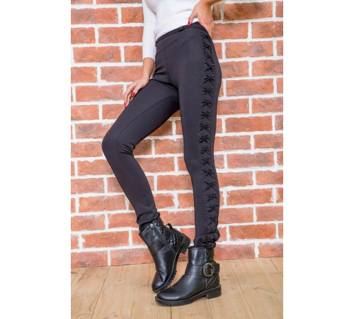 Лосины черного цвета, с декоративными вставками, 172R121.