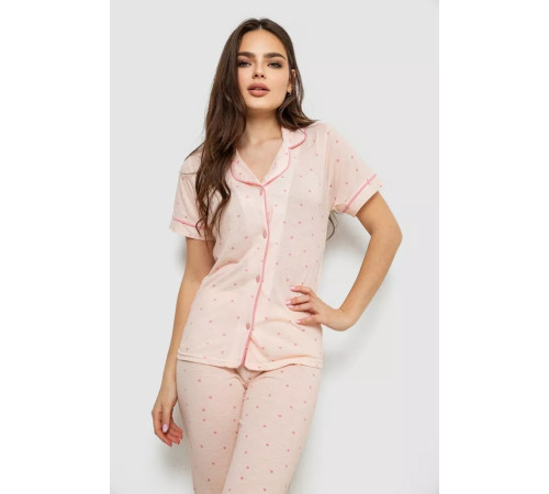 Женская пижама с принтом, цвет розовый, 243R7155.