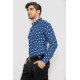 Сорочка чоловіча з принтом, колір джинс, 214R807