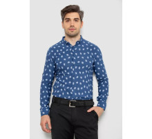 Сорочка чоловіча з принтом, колір джинс, 214R807