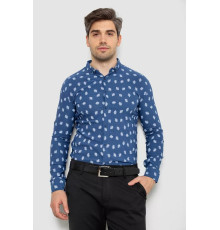 Сорочка чоловіча з принтом, колір джинс, 214R807