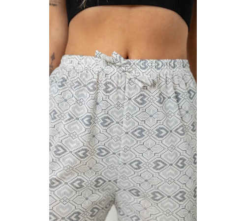 Штани жіночі домашні, колір молочно-сірий, 238R58220-1