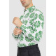 Рубашка мужская повседневная, цвет бело-зеленый, 247R402.