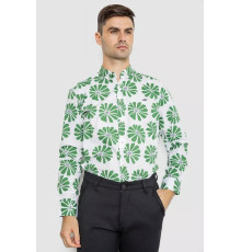 Сорочка чоловіча повсякденна, колір біло-зелений, 247R402
