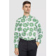 Рубашка мужская повседневная, цвет бело-зеленый, 247R402.