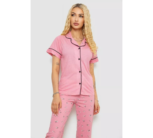 Женская пижама с принтом, цвет розовый, 243R7058.