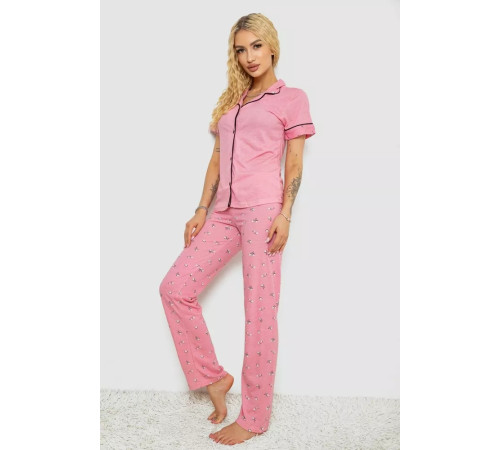 Женская пижама с принтом, цвет розовый, 243R7058.