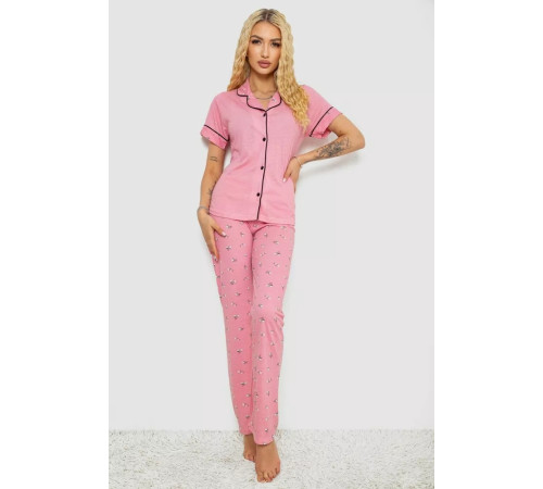 Женская пижама с принтом, цвет розовый, 243R7058.