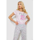 Піжама жіноча з принтом, колір рожевий, 243R7078