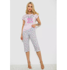 Женская пижама с принтом, цвет розовый, 243R7078