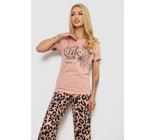 Пижама женская с принтом, цвет персиковый, 243R2032-A