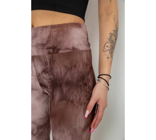 Велотреки жіночі в рубчик, колір коричневий, 238R58193