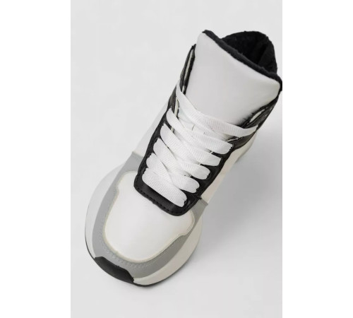 Кросівки жіночі зимові на хутрі, колір біло-сірий, 248RXM16-86