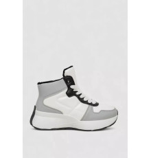 Кросівки жіночі зимові на хутрі, колір біло-сірий, 248RXM16-86